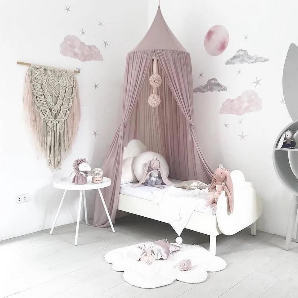 Pom Pom Slinger Bal Roze Groot Decoratie Hemeltje Klamboe Sluier Babykamer Kinderkamer Thema Klassiek Prinsessen