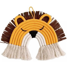 Afbeelding in Gallery-weergave laden, Leeuw Regenboog Macrame Wanddecoratie Muurdecoratie Wandhanger Meisje Jongen Jungle Dieren Babykamer Kinderkamer Accessoires
