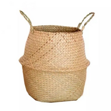 Afbeelding in Gallery-weergave laden, Rieten Opbergmand Zeegras Mand 28 cm x 32 cm x Ø 26 cm Planten Mand Kinderkamer Babykamer Decoratie
