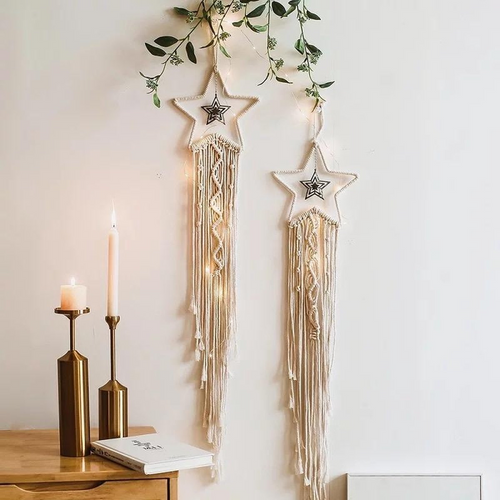 Macrame Boho Wandkleed Wanddecoratie Kinderkamer Muurdecoratie Babykamer Dromenvanger Wandhanger