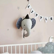 Afbeelding in Gallery-weergave laden, Olifant Dierenkop Hoed Dierenhoofd Wanddecoratie Muurdecoratie Jongen Meisje Babykamer Kinderkamer Accessoires
