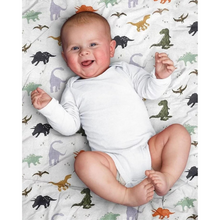 Afbeelding in Gallery-weergave laden, Hydrofiele Luier XL Doek Swaddle 70% Bamboe 30% Katoen Baby Doeken Jongen – Dinosaurus 120x120 cm
