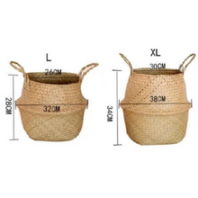Afbeelding in Gallery-weergave laden, Rieten Opbergmand Zeegras Mand 28 cm x 32 cm x Ø 26 cm Planten Mand Kinderkamer Babykamer Decoratie
